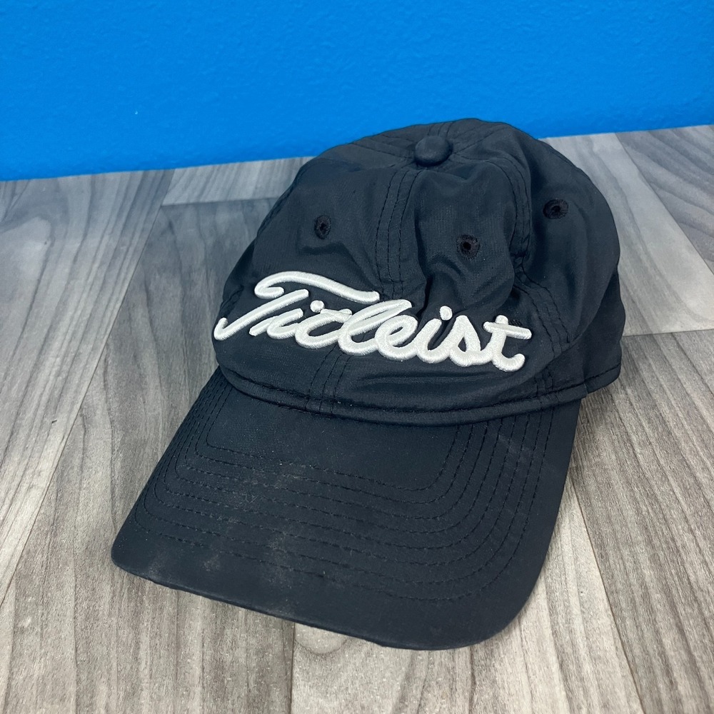 Titleist Baseball Cap Black‎ Adults Mens OSFM Strapback Cotton Spellout